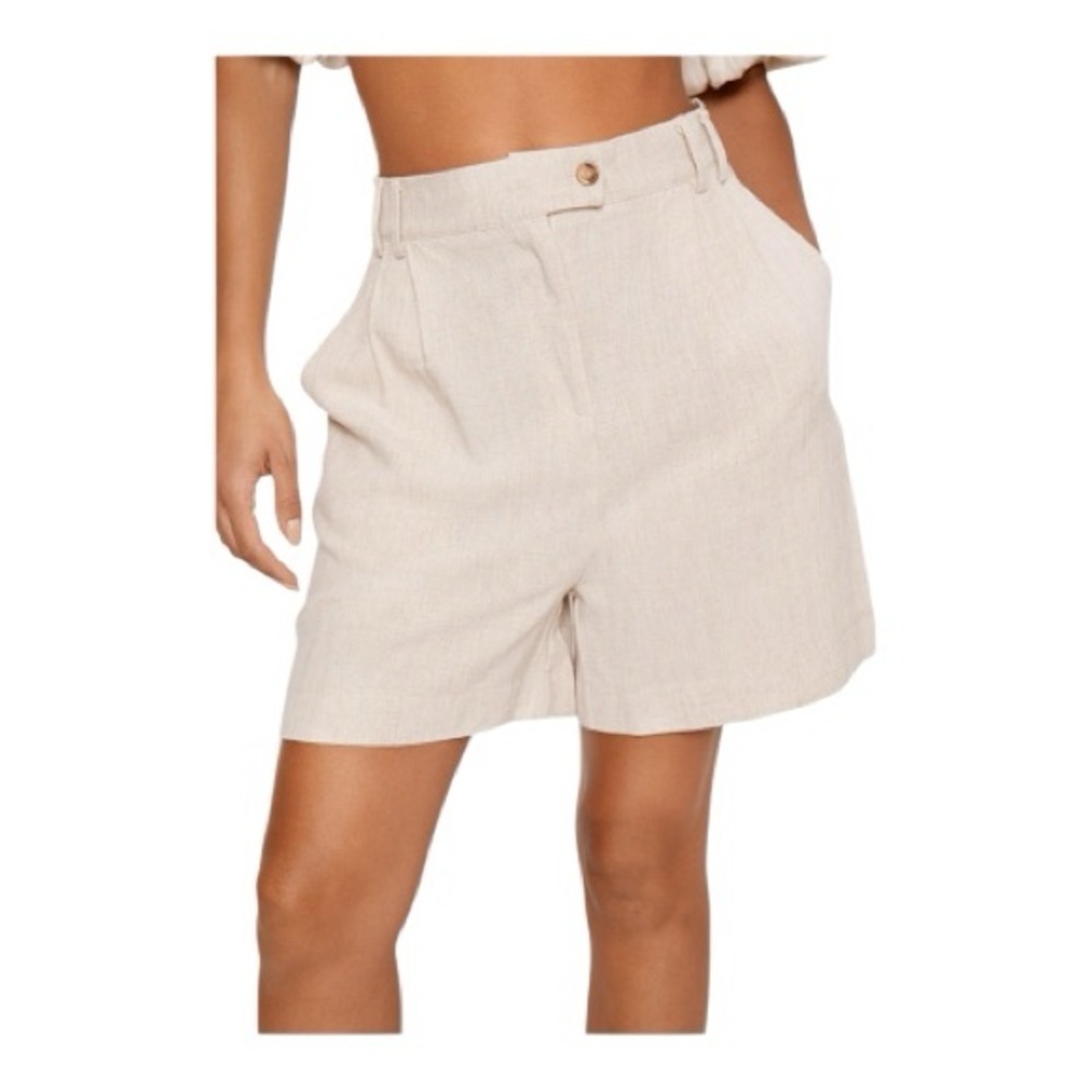 Nasty Gal NWT Linen Look Relaxed Short in Stone